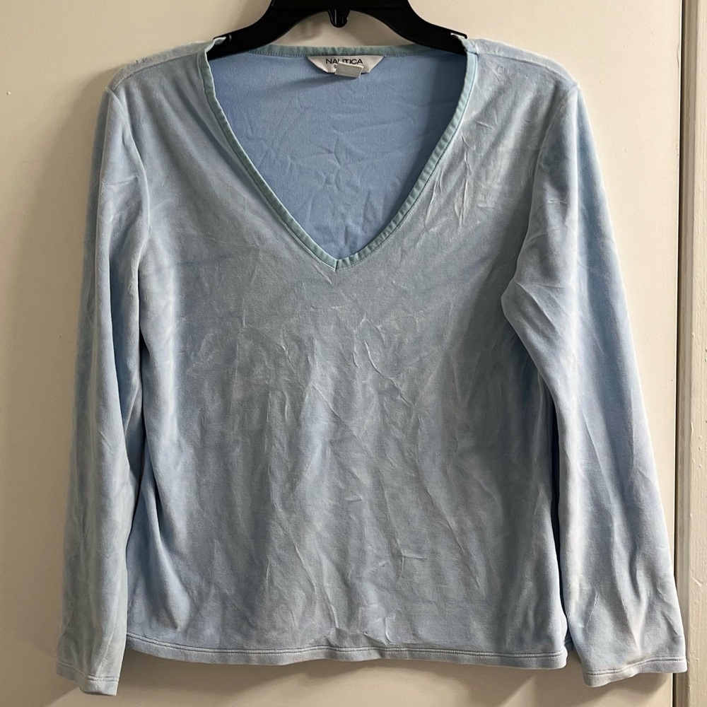 Nautica Sky Blue Velour Pajama Set